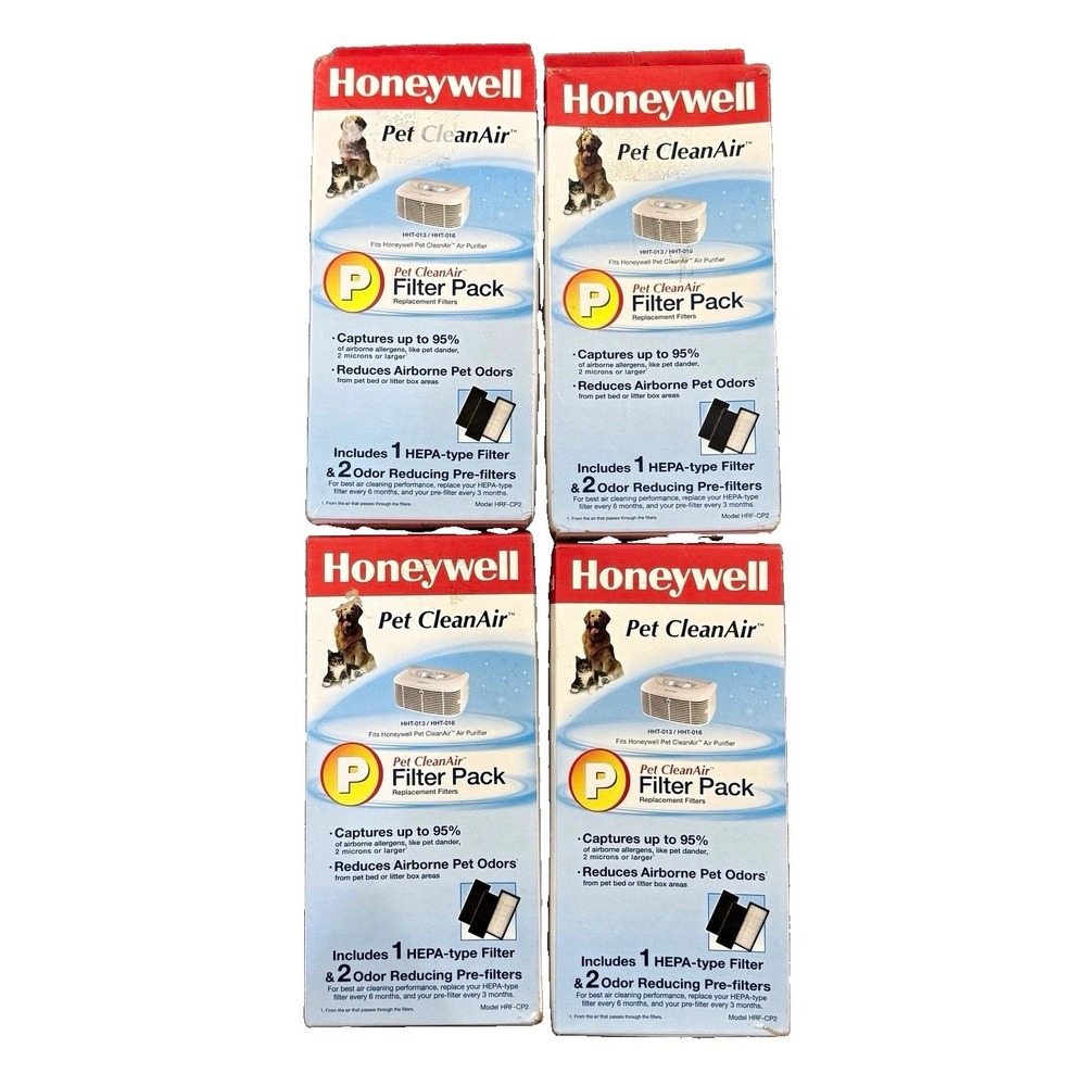 Lot of 4 Honeywell Pet CleanAir Filter Pack HRF-CP2 HEPA Odor Replacement HHT013